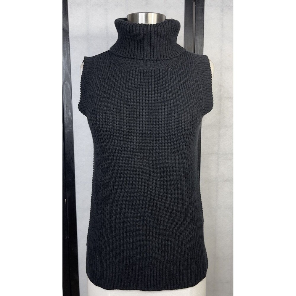 GENTLE HERD Sleeveless Turtleneck Wool Sweater Size: S